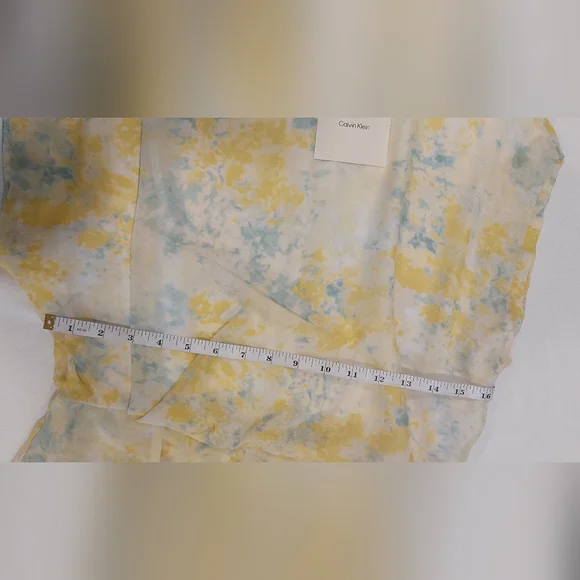 Calvin Klein Yellow and Gray Patterned Blouse - Picture 10 of 10